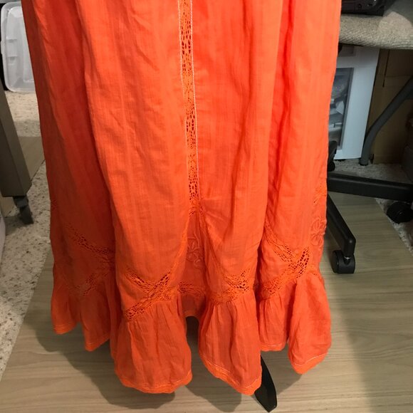 Women's Free People Orange Maxi Sundress NWT Size M - Picture 2 of 11